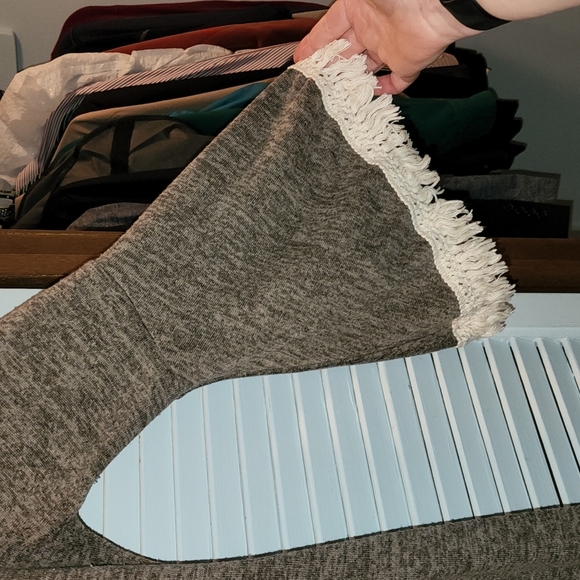 Long sleeve, gray bell sleeve dress.  Great for work, or going out. - Picture 3 of 4